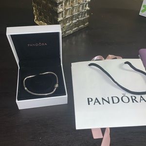 Pandora 7.5 snake bracelet with box and bag